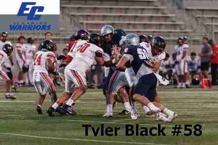 Tyler on the field for the El Camino College Warriors football team